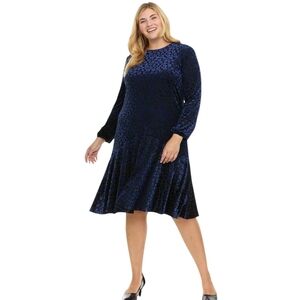 JAPPAREL KAREN DRESS PLUS - FLORAL VELVET